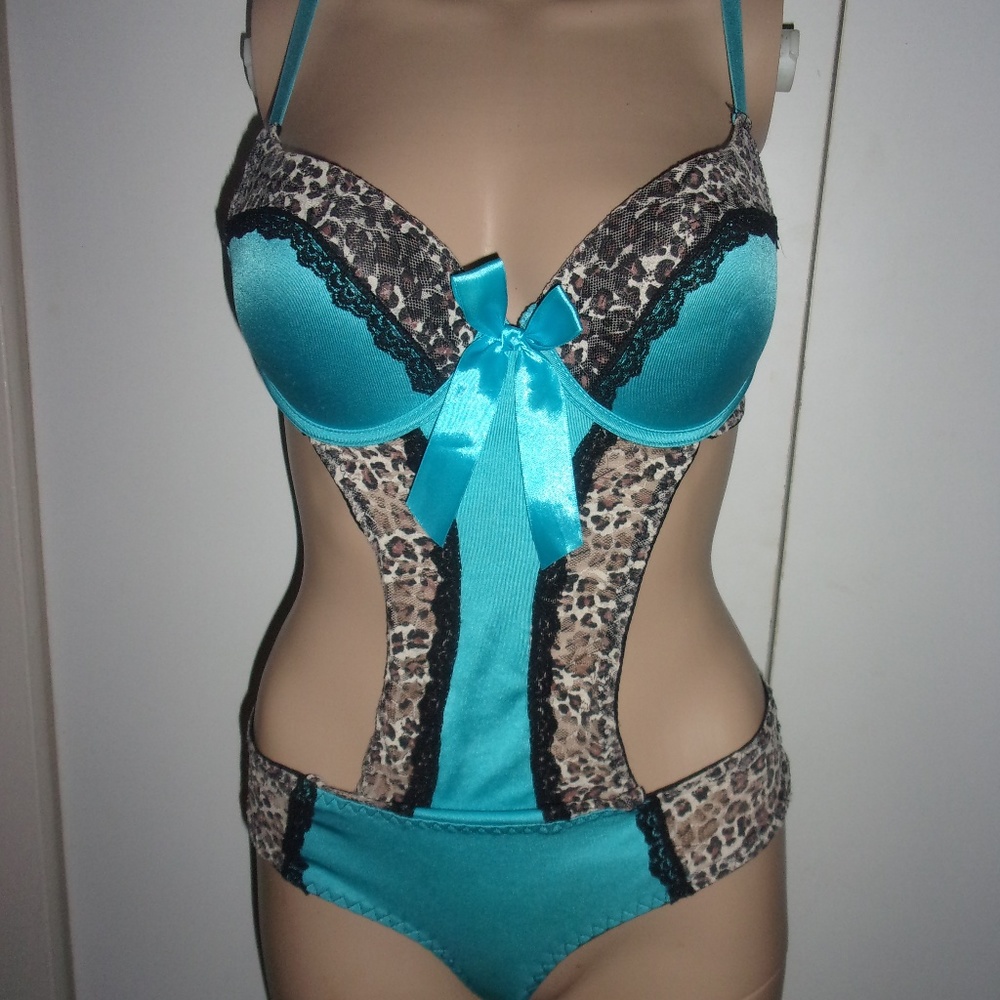 Womens leapard animal print lingerie bodysuit